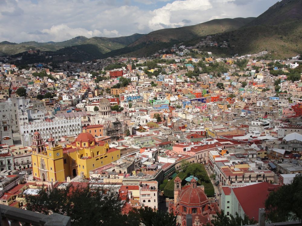 View over Guanajuato from high on a hill