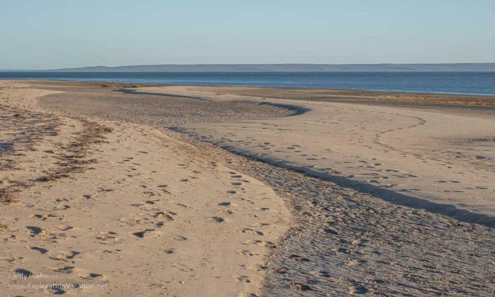 A long deserted beach.