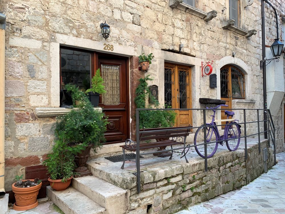 A pretty stone house.