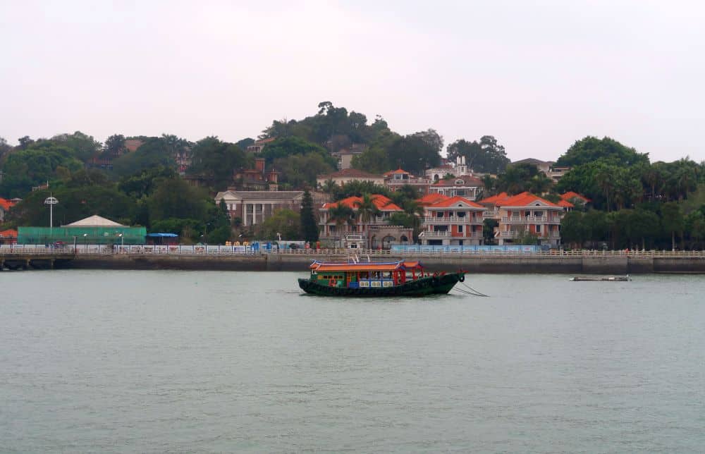 A view of some Kulangsu buildings on the island's edge.