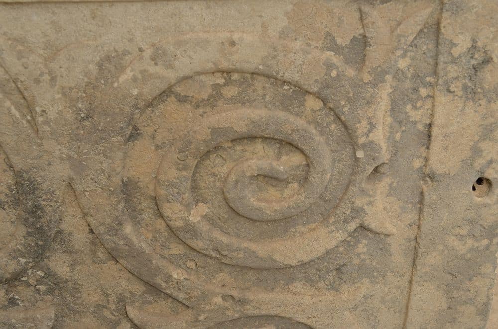 A spiral carving.