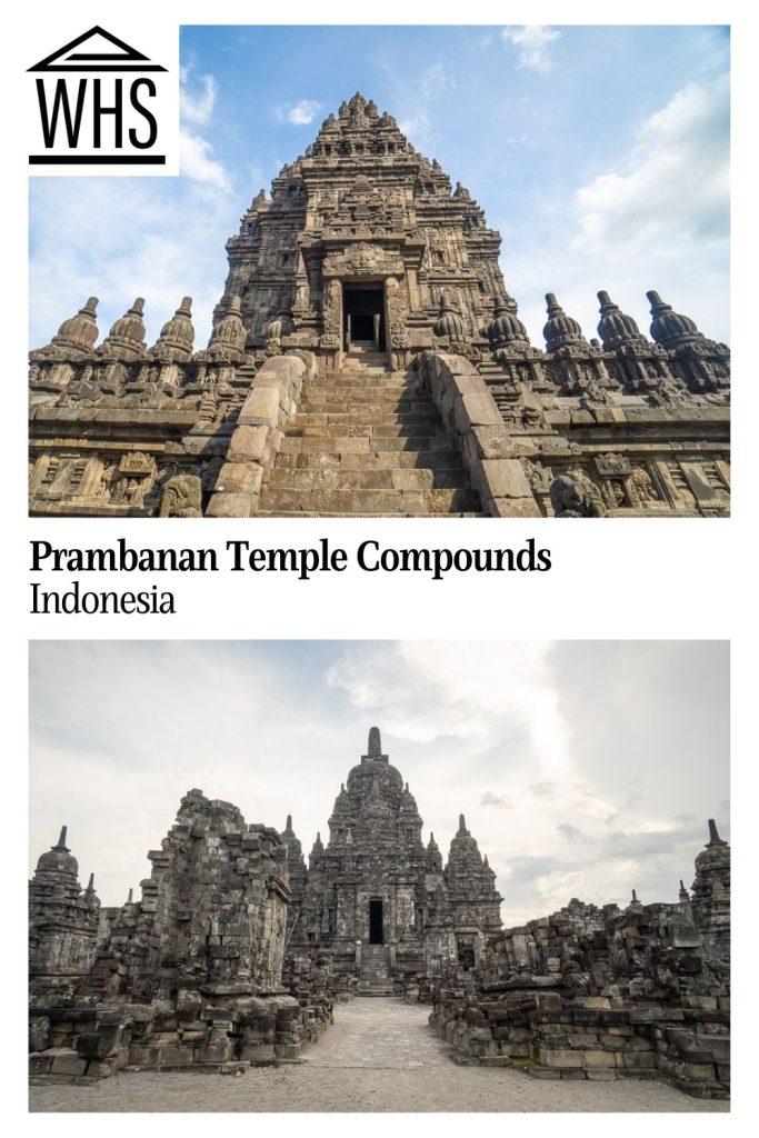 Text: Prambanan Temple Compounds, Indonesia. Images: two views of temples.