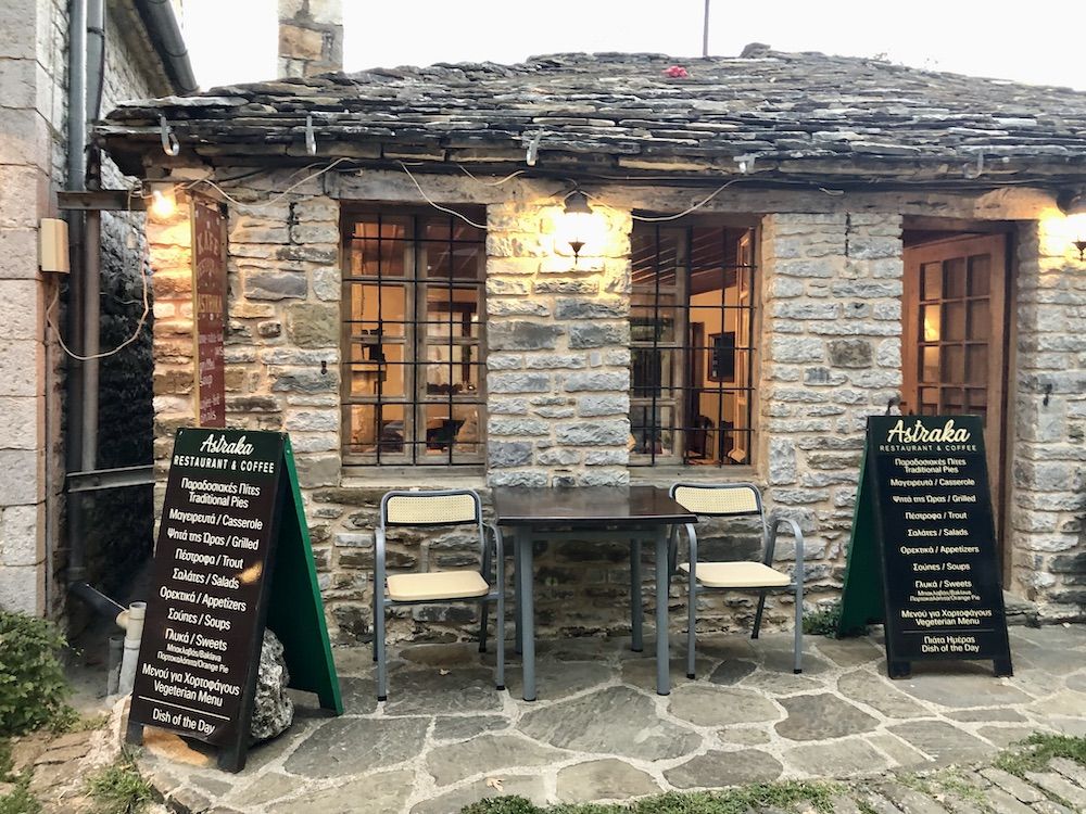A charming little stone building, now a restaurant.
