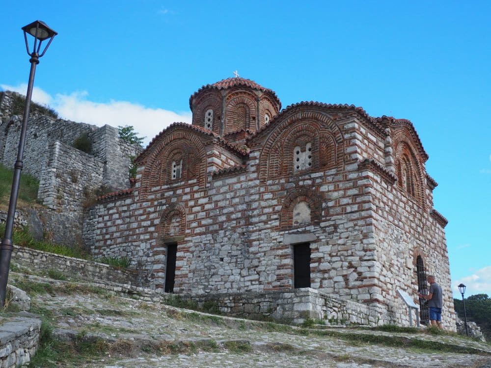 A pretty little Byzantine-style stone church.