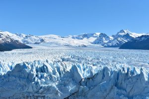 View across the icefield, jagged and white.