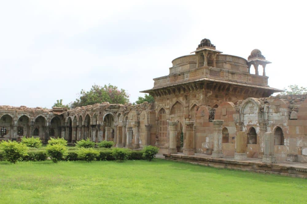 Carved stone building.