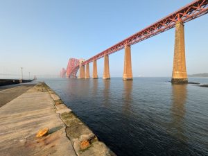 View along the length of the Forth Bridge.