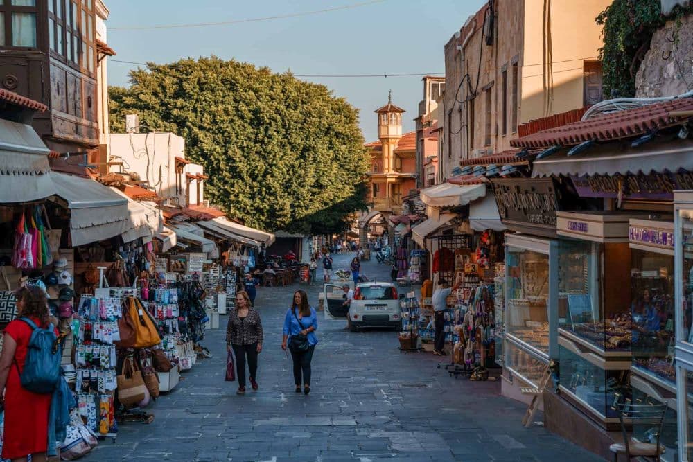 A busy shopping street.