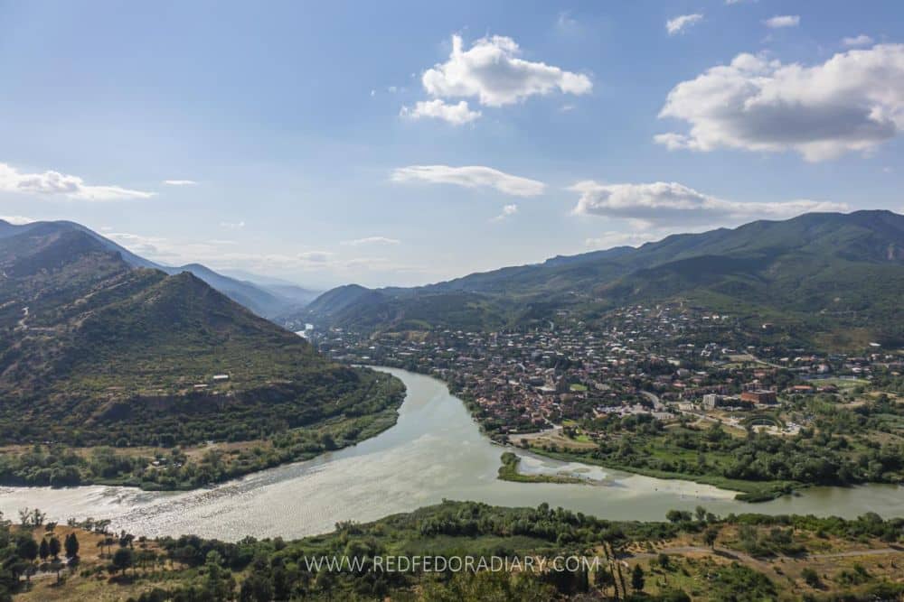 A view of two rivers joining.