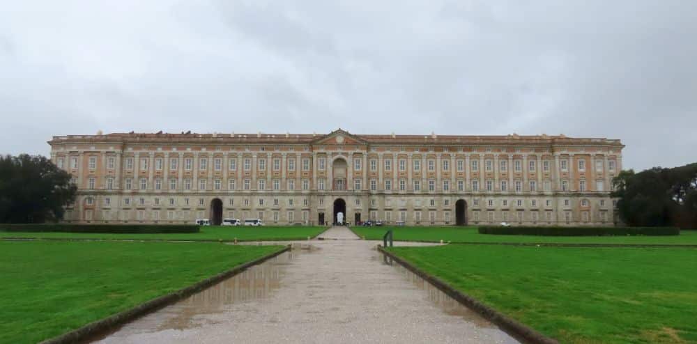A view from far away takes in the whole length of the palace: five stories but extraordinarily wide.