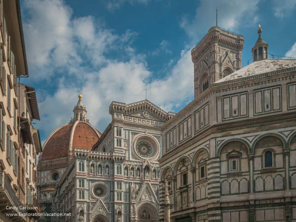 A view of the Duomo and Baptistery.
