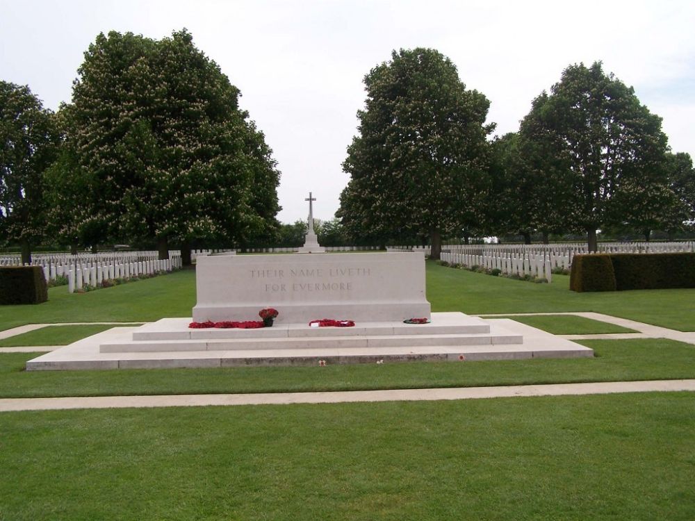 A monument at the Bayeux cemetery reads "Their name liveth for evermore."